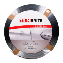 Trimbrite Zelfklevende Interieur & Exterieur strip - Chroom - Rol van 15 meter - U-profiel 8x5mm