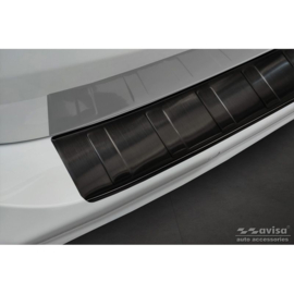 Zwart RVS Achterbumperprotector passend voor BMW 3-Serie G21 Touring 2019-2022 'Ribs'