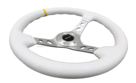 NRG Innovations Stuur Wit 350mm 76mm Leer
