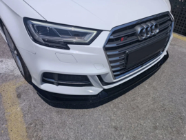 Motordrome Voorspoiler passend voor Audi A3 (8V) S-Line/S3 Hatchback/Sportback 2016-2020 Facelift (ABS Glanzend zwart)