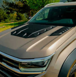 Oneway Set motorkapluchtinlaten passend voor Volkswagen Amarok MK2 2022- - Matzwart