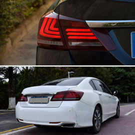 VLAND LED-achterlichten voor 2013-2015 Honda Accord met sequentiële richtingaanwijzers Kleur: Rood gerookt