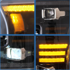 VLAND LED-koplampen voor Ford F150 2015 2016 2017 Frontlichten Montage [Amber DRL]