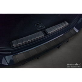 Matzwart RVS Achterbumperprotector passend voor BMW 3 Serie Touring (G21) Facelift 2022- met M-Pakket 'Ribs'