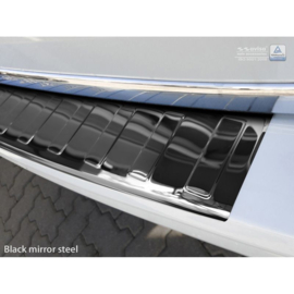 Zwart-Chroom RVS Achterbumperprotector passend voor Volkswagen Transporter T6 2015-2019 & FL 2019-2020 & T6.1 2020-2022 (met achterklep) 'Ribs'