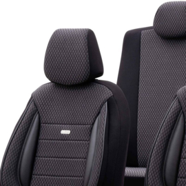 Universele Stoffen Stoelhoezenset 'SelectedFit Sports' Zwart - 11-delig - geschikt voor Side-Airbags