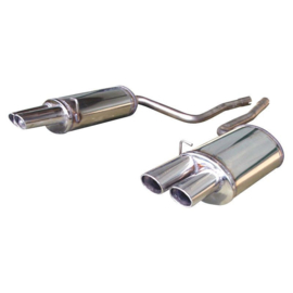100% RVS Dubbele Sportuitlaat passend voor Audi S4 4.2 V8 2004- Links/Rechts 76mm