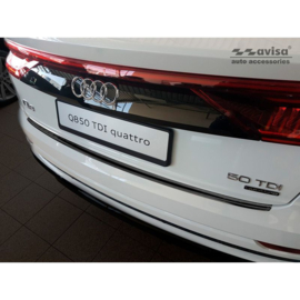 Zwart RVS Achterbumperprotector passend voor Audi Q8 2018-