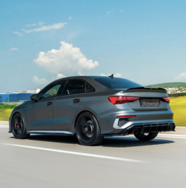 Oneway Set Sideskirts passend voor Audi A3 8Y S-Line/S3 Sedan/Sportback 2020-2024 & Facelift 2025- - Glanzend zwart