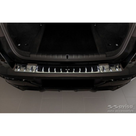 Zwart-Chroom RVS Achterbumperprotector passend voor BMW 7-Serie (G70) 2023- met M-Pakket 'Ribs'