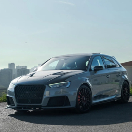 Oneway Voorspoilerlip passend voor Audi RS3 8V Sportback 2015-2016 - Glanzend zwart