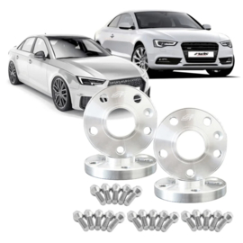 Simoni Racing Aluminium Spoorverbreder Set - 2x15mm(VA) - 2x18mm(AA) (Naaf 66,6mm) inclusief wielbouten - passend voor Audi diversen