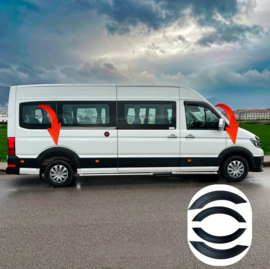 Oneway Set spatbordverbreders (Trims) passend voor Volkswagen Crafter MK2 & MAN TGE MK1 PreFacelift 2016- – Matzwart