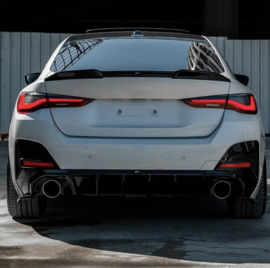 Oneway Achterbumperskirts (Hoeken) passend voor BMW 4-Serie G26 M-Pack/M440i 2021- - Glanzend zwart