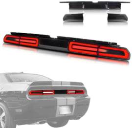 VLAND LED-achterlichten voor Dodge Challenger 2008-2014 W / sequentiële rode richtingaanwijzers Gerookt (rode richtingaanwijzer)