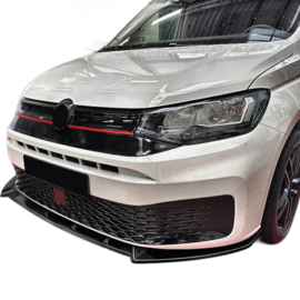 AutoStyle Voorspoilerlip passend voor Volkswagen Caddy V 2020- (Glanzend Zwart ABS)
