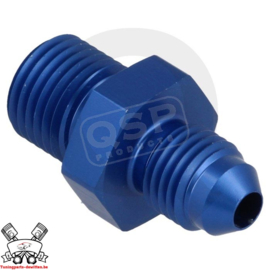 Aluminium adapter male/male D04 - 1/4BSP - blauw