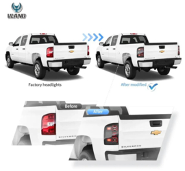 VLAND LED achterlichten Voor 2007-2013 Chevrolet Silverado 1500 2500HD 3500HD Style 2