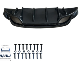 Oneway Achterbumperskirt (Diffuser) passend voor Alfa Romeo Giulietta 2010-2020 - Glanzend zwart