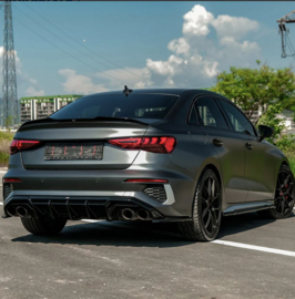 Oneway Achterspoiler passend voor Audi A3/S3/RS3 (8Y) Sedan 2020-2024 - Glanzend zwart