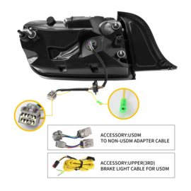 VLAND LED-achterlichten voor 2015-2023 Ford Mustang S550 met 5 standen richtingaanwijzer Kleur Wit (helder)