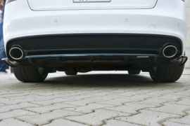 Maxton Design CENTRALE ACHTERSPLITTER AUDI A5 S-LINE 8T FL COUPÉ / SPORTBACK (MET VERTICALE BALK) Gloss Black