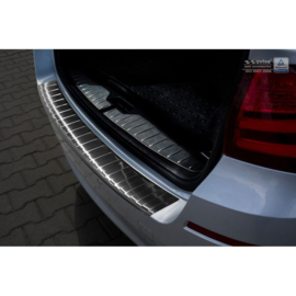 Zwart RVS Achterbumperprotector passend voor BMW 5-Serie F11 Touring 2010- 'Ribs'