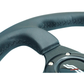 Simoni Racing Universeel Sportstuur 'Rolle' - Zwart Eco-Leder - Diameter 300mm