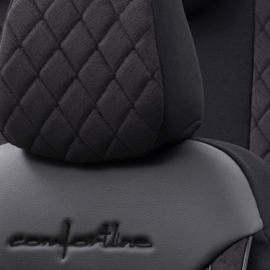 Universele Velours/Stoffen Stoelhoezenset 'Comfortline VIP' Zwart - 11-delig - geschikt voor Side-Airbags