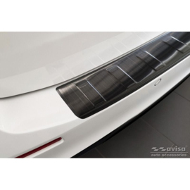 Zwart RVS Achterbumperprotector passend voor BMW 5-Serie G31 Touring Facelift 2020- excl. M-Sport 'Ribs'