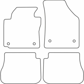 Automatten passend voor Volkswagen Caddy Combi/Variant 5-Personen 2015-2020 (voor + achter)