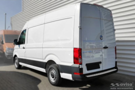 RVS Achterbumperprotector passend voor Volkswagen Crafter & MAN TGE 2017- 'Riffled' ('XL'-version)