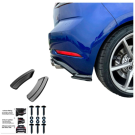Oneway Achterbumperskirts (Hoeken) passend voor Volkswagen Golf VII (7.5) HB R 2017-2020 – Glanzend zwart