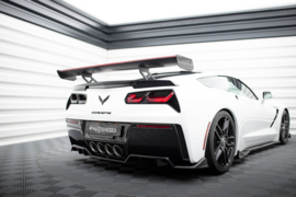 Maxton Design Carbon Spoiler Met Interne Beugels Staanders + LED Chevrolet Corvette Stingray / Grand Sport C7