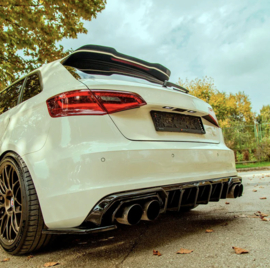 Oneway Achterbumperskirts (Hoeken) passend voor Audi S3 8V Sportback 2013-2016 - Glanzend zwart