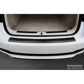 Zwart RVS Achterbumperprotector passend voor BMW X6 F16 2014-2019 'Ribs' excl. M-Pakket