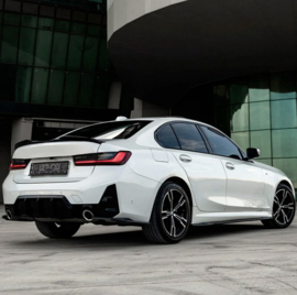 Oneway Achterbumperskirts (Hoeken) passend voor BMW 3-Serie G20/G21 M-Pack Facelift 2022- - Glanzend zwart