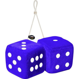 Simoni Racing Microfibre Big Dices 10x10cm - Blauw met Witte stippen - Set à 2 stuks