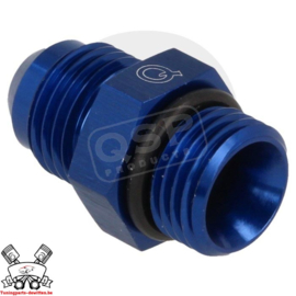 Aluminium O-ring adapter male/male D12-D08 (D08=O-ring) Blauw