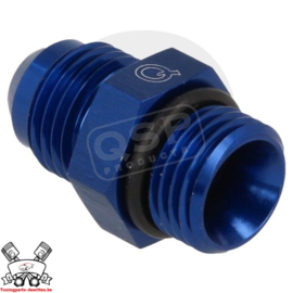 Aluminium O-ring adapter male/male D12 Blauw
