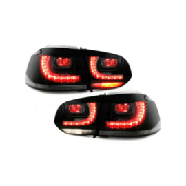 Set R-Look LED Achterlichten passend voor Volkswagen Golf VI 2008-2012 excl. Variant - Zwart/Smoke