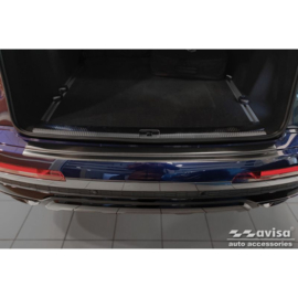 Zwart RVS Achterbumperprotector passend voor Audi Q7 (4M) 2015-2019 & FL 2019- incl. S-Line