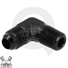 Aluminium 90° adapter male D08-1/4"NPT - Zwart