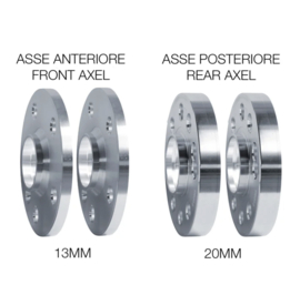 Simoni Racing Aluminium Spoorverbreder Set - 2x13mm(VA) - 2x20mm(AA) (Naaf 57,1mm) inclusief wielbouten - passend voor Audi, VW, Seat, Cupra diversen