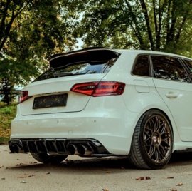 Oneway Achterbumperskirts (Hoeken) passend voor Audi S3 8V Sportback 2013-2016 - Glanzend zwart