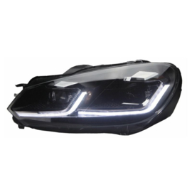 Set 7.5-Look Koplampen passend voor Volkswagen Golf VI 2008-2012 - Zwart - incl. Dynamic Running Light