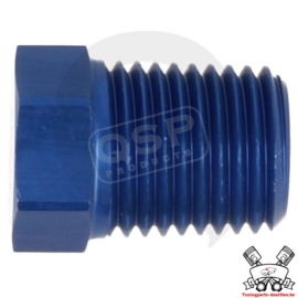 Aluminium blindplug 1/4npt - Blauw