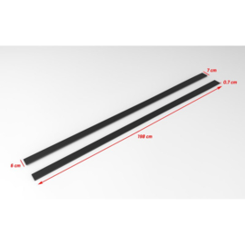 Universele Sideskirts 'BottomLine' Zwart - 198x7x0,7cm (PU-Rim)