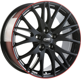 CMS C8 18inch 8,0j 5/112 ET35 Naaf 72,6mm Zwart / Rood