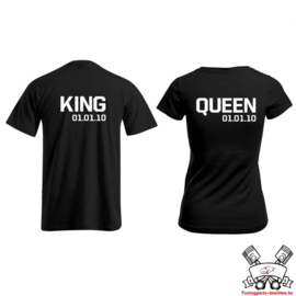 T-shirt King & Queen + Datum